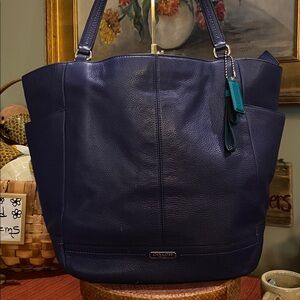 Coach Park Carrie Pebble Leather Tote Shoulder Office Bag